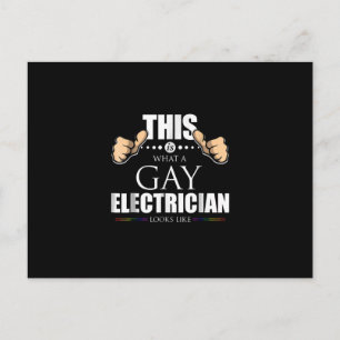 So sieht ein homosexueller Elektriker aus wie LGBT Postkarte