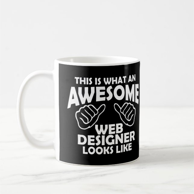 So sieht ein phantastischer Webdesigner aus Kaffeetasse (Links)
