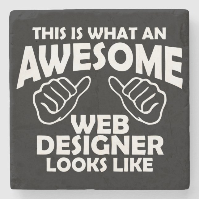 So sieht ein phantastischer Webdesigner aus Steinuntersetzer (Vorderseite)