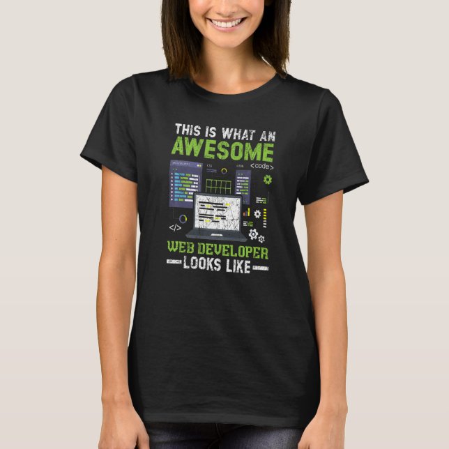 So sieht ein Phantastischer Webentwickler aus T-Shirt (Vorderseite)