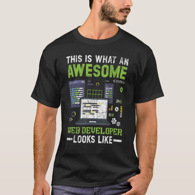 So sieht ein Phantastischer Webentwickler aus T-Shirt (Vorderseite)