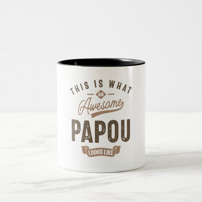 So sieht ein Phantastisches Papou aus Zweifarbige Tasse (Mittel)
