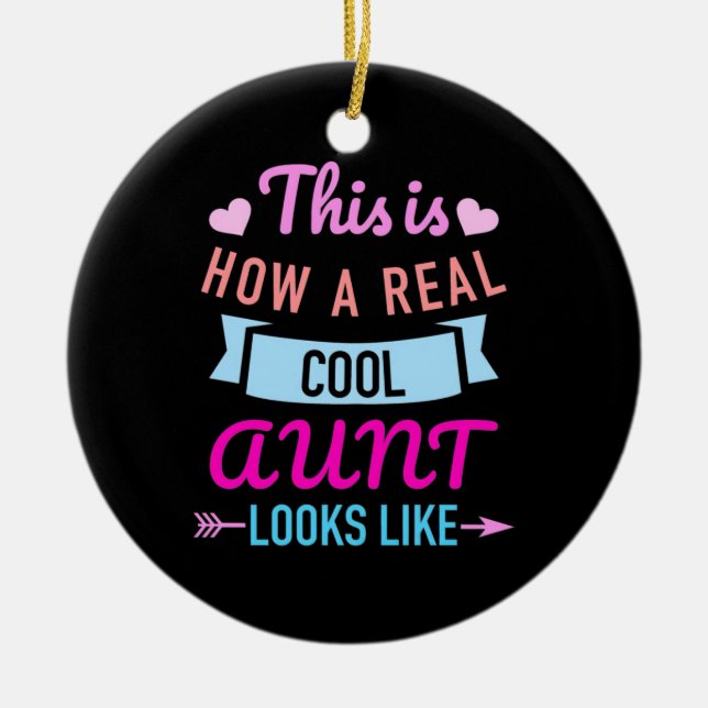 So sieht eine wirklich Coole Tante aus Keramik Ornament (Vorne)