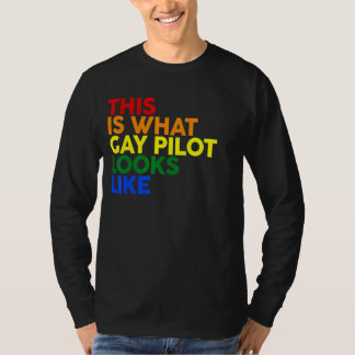 So sieht Gay Pilot aus wie LGBT-Corlor-Regen T-Shirt