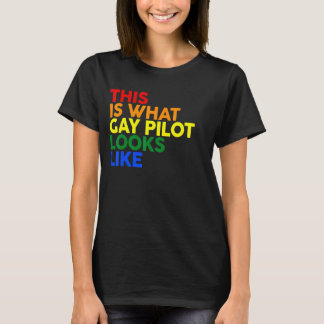 So sieht Gay Pilot aus wie LGBT-Corlor-Regen T-Shirt