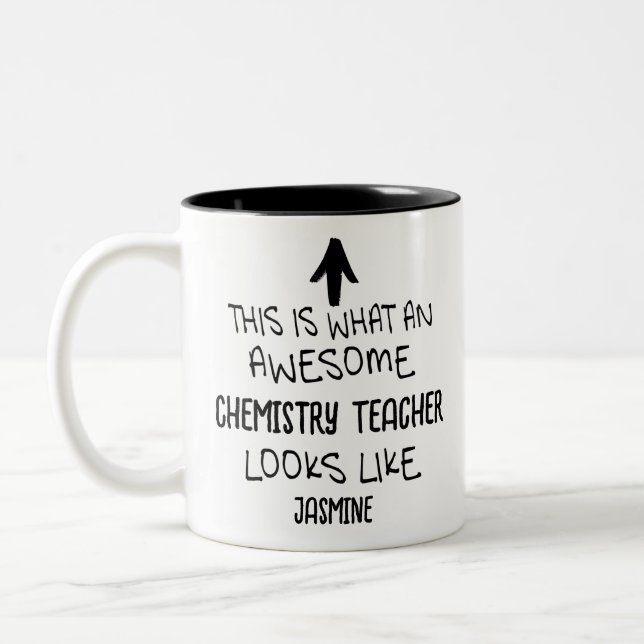 So sieht phantastischer Chemielehrer aus Zweifarbige Tasse (Links)