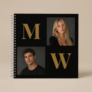 So sind wir Benutzerdefiniertes Paar-Foto-Monogram Notizbuch
