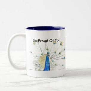 So stolz auf Sie Pfau Tasse… Zweifarbige Tasse
