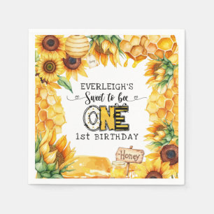So süß, um an einem floralen 1. Geburtstag eine Bi Serviette