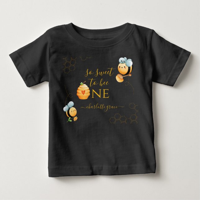 So süß, um einen ersten Bee-Day Baby Bodysuit zu s T-shirt (Vorderseite)