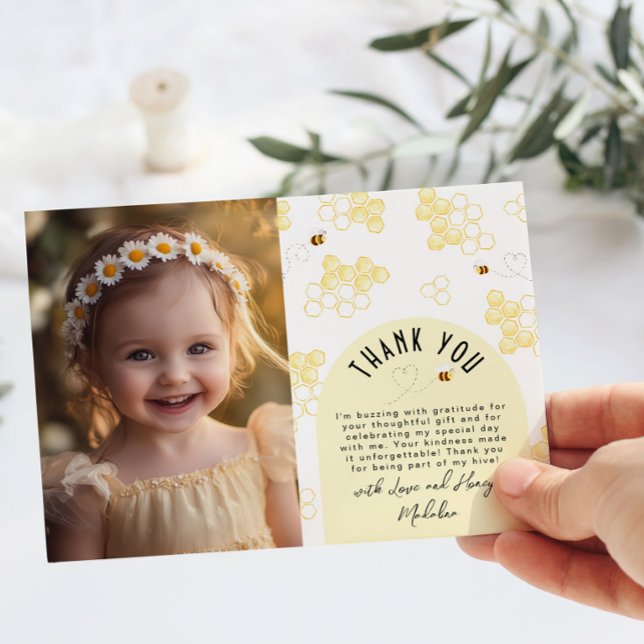 So süß zu Bee One Beeday Foto Danke Karte (Von Creator hochgeladen)