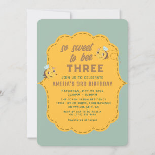 So süß zu drei Mädchen Geburtstagsparty Einladung