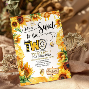 So süß zu zwei blumigen 2. Geburtstag Einladung