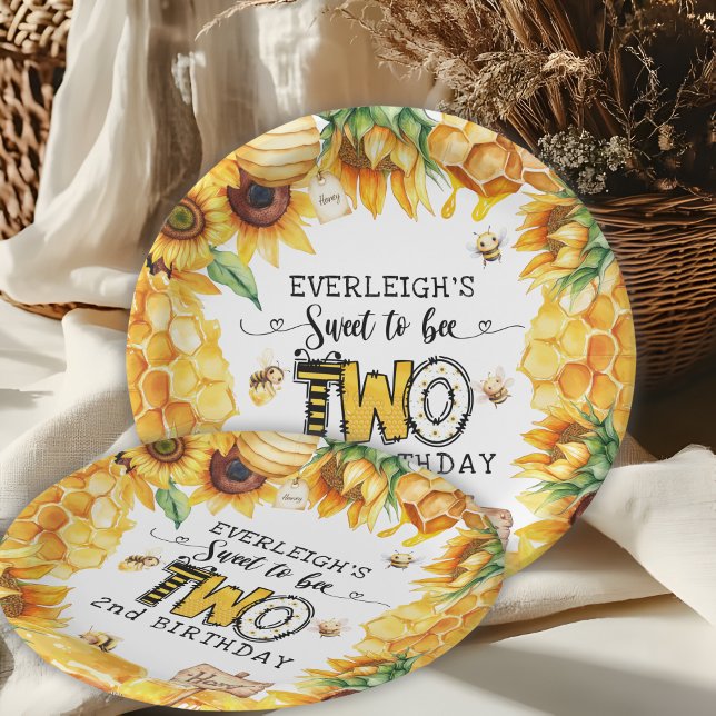So süß zu zwei blumigen 2. Geburtstag Pappteller (Von Creator hochgeladen)