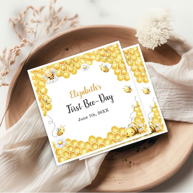 So süß zum Bienen-Geburtstag Serviette (Von Creator hochgeladen)