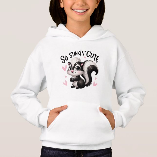 So süßer Stinktier Kunst Hoodie (Vorderseite)