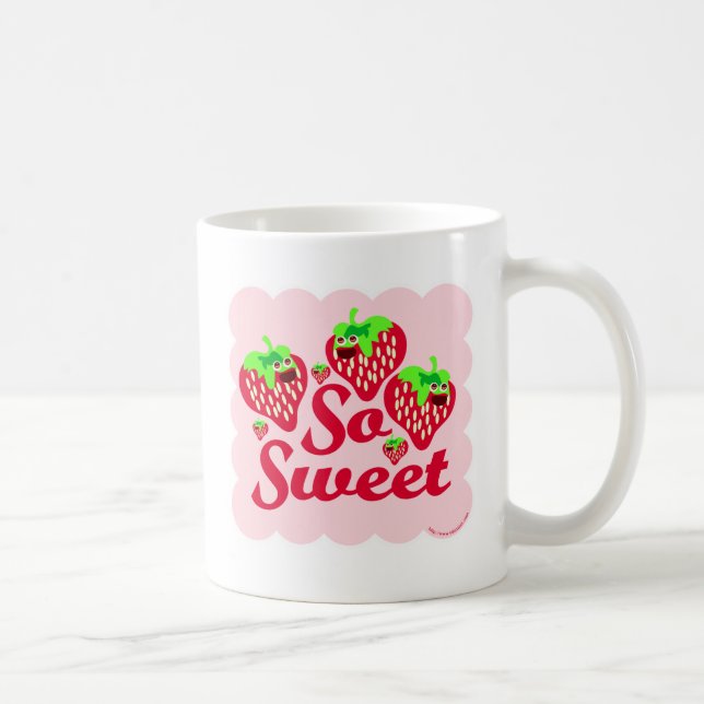So Sweet Strawberries Niedlich Berry Cartoon Tasse (Rechts)