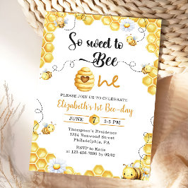 So Sweet To Bee first Birthday Invitation Einladung