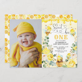 So Sweet to Bee One Honeycomb Geburtstagsgeschenk Einladung