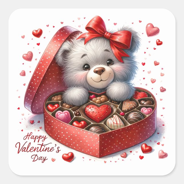 So Sweet VALENTINE Quadratischer Aufkleber (Vorderseite)