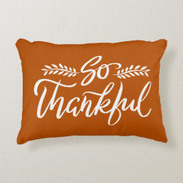 So Thankful Brush Calligraphy Accent Pillow Dekokissen