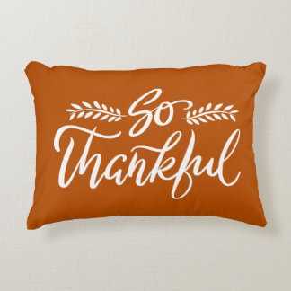 So Thankful Brush Calligraphy Accent Pillow Dekokissen