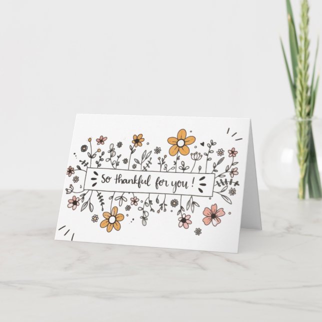 So Thankful For You Greeting Card Karte (Vorderseite)