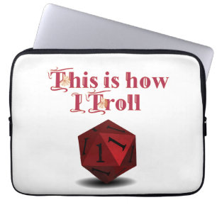 So troll ich - kritische RPG-Würfel Laptopschutzhülle
