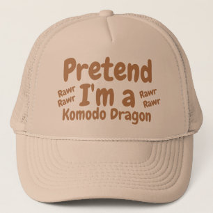 so tun, als wäre ich Komododrache zwischen Kostümb Truckerkappe