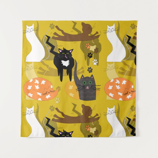 So unterschiedliche Katzen. Wandteppich (Vorderseite)