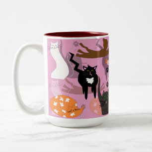So unterschiedliche Katzen. Zweifarbige Tasse