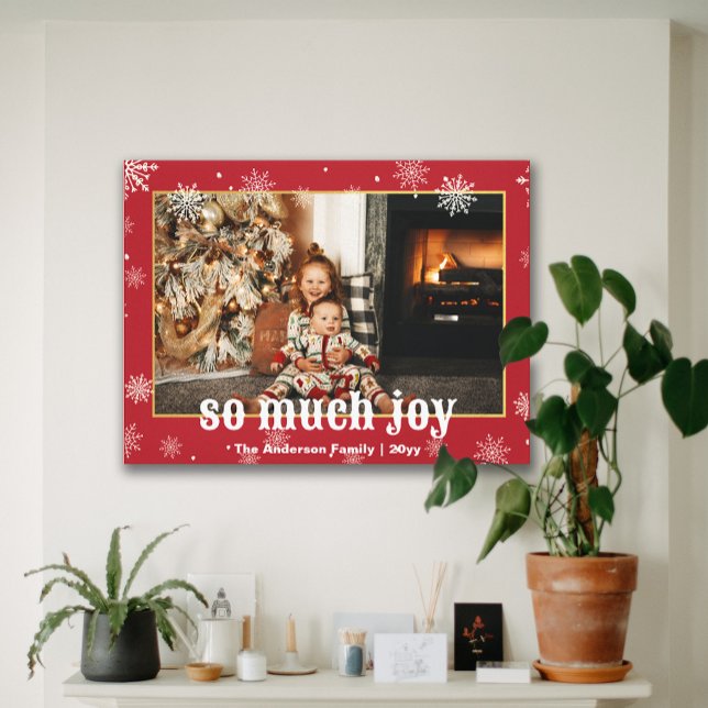 So viel Freude Funny Christmas Family Foto Leinwanddruck (So Much Joy Funny Christmas Family Photo Canvas Print)