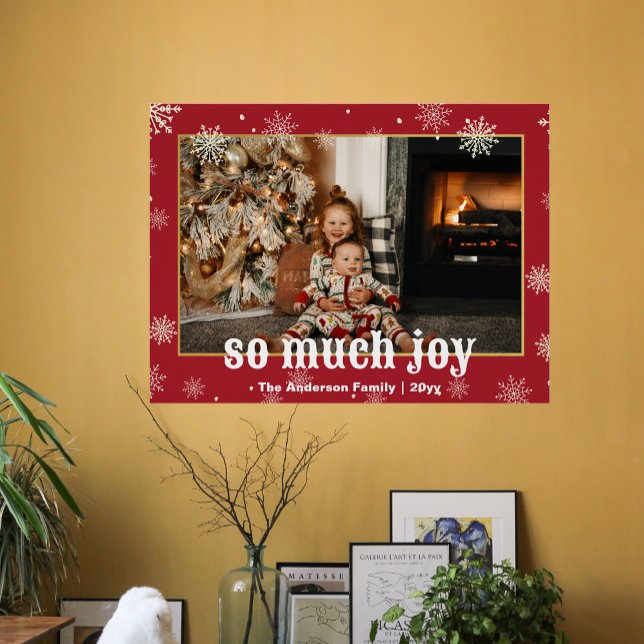 So viel Freude Funny Christmas Family Foto Poster (So Much Joy Funny Christmas Family Photo Poster)