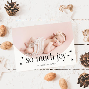 So viel Freude Holiday Baby Foto Birth Ankündigung