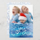 So viel Freude Weihnachts Foto Card Blau 2 Feiertagskarte (Vorne/Hinten)