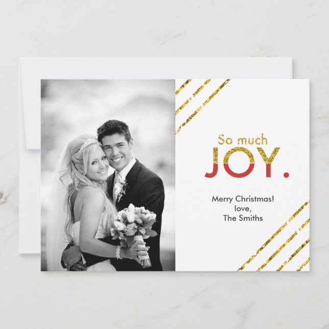 So viel Freude. | Weihnachts-Weihnachtsfotokarte Feiertagskarte (Vorderseite)