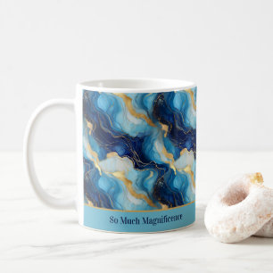 "So viel Großartigkeit" dekorative Blue Gold Tasse