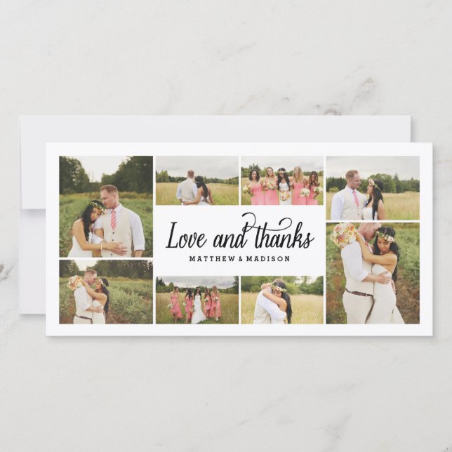 So viel Liebe Collage | Vielen Dank für Ihre Fotok Dankeskarte (Vorderseite)