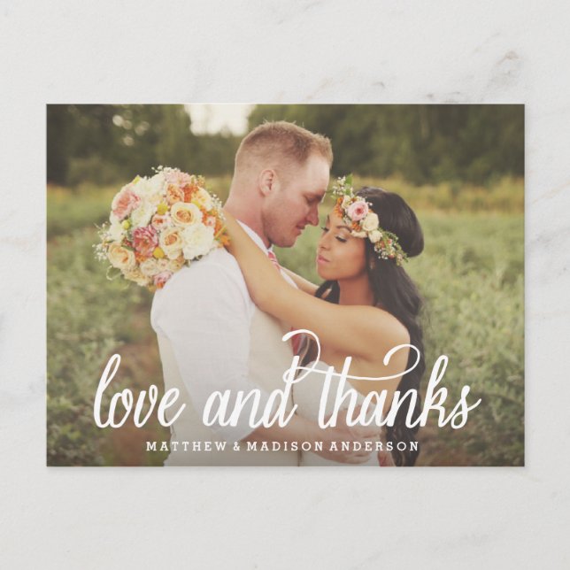 So viel Liebe | Hochzeit Danke, Postcard Postkarte (Vorderseite)