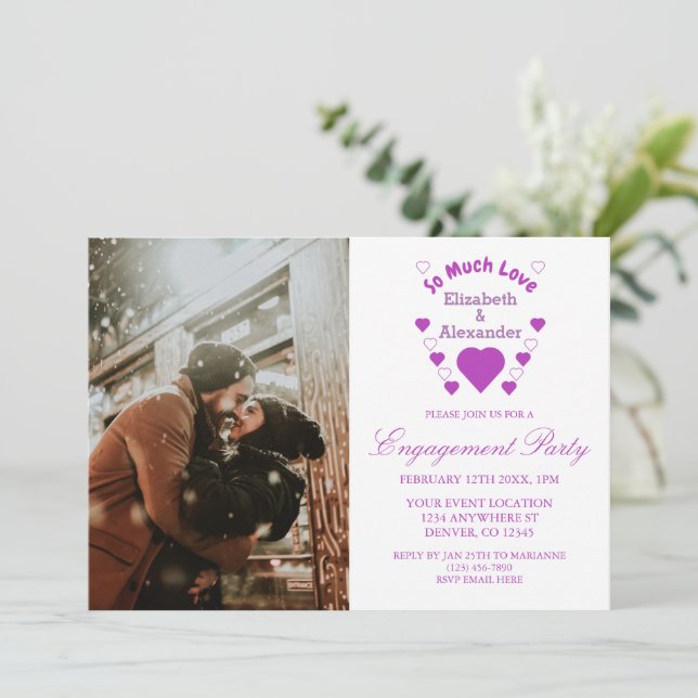 So viel Liebe Hochzeitspartei Einladung (Stehend Vorderseite)