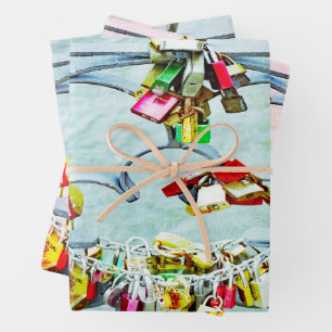 So viel Liebe! Liebe sperrt für ewige Liebe Geschenkpapier Set