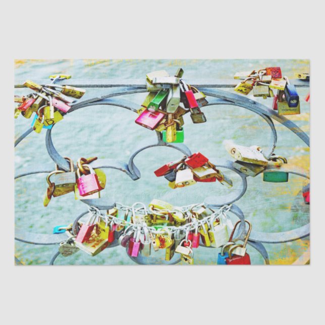 So viel Liebe! Liebe sperrt für ewige Liebe Seidenpapier (Vorderseite)