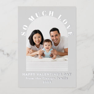 So viel schöne Valentinstag-Familienfoto-Moderne Folien Feiertagskarte