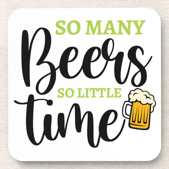 So viele Biere Untersetzer Set - Funny Beer Quote  (Vorderseite)