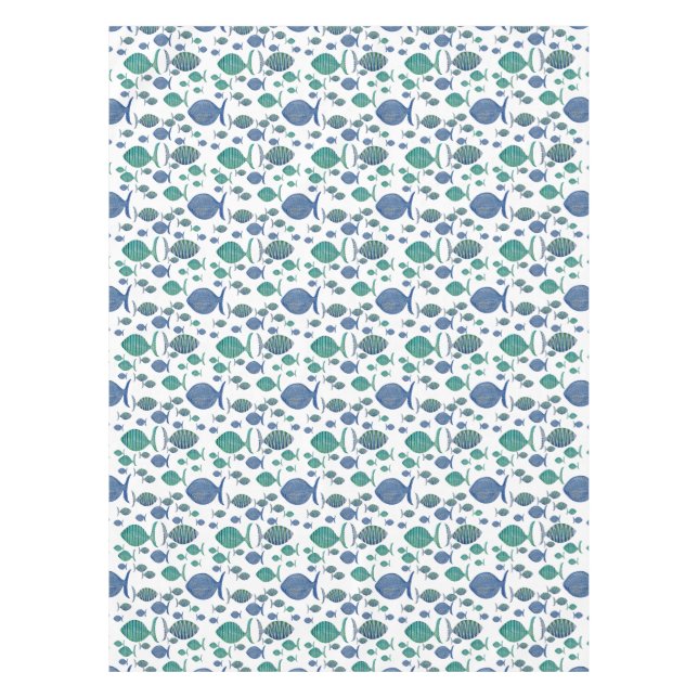 So viele Blaue Fische Tischdecke (Vorderseite)