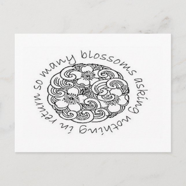So viele Blüten Haiku Postkarte (Vorderseite)