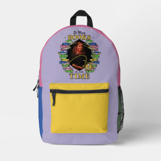 So viele Bücher, so wenig Zeit Bedruckter Rucksack