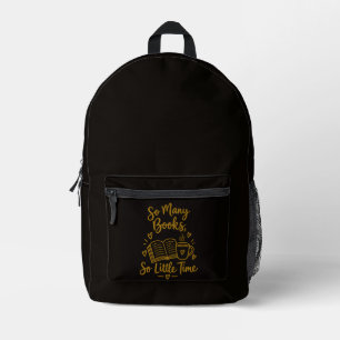 So viele Bücher, so wenig Zeit Lesergeschenk Bedruckter Rucksack