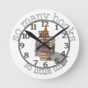 So viele Bücher so wenig Zeit Runde Wanduhr