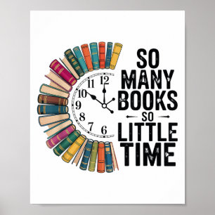 So viele Bücher wenig Zeit, Retro buchen Liebe Poster